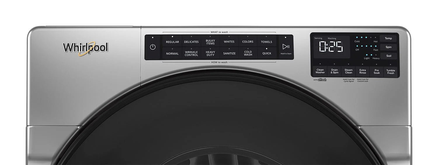 Whirlpool Chrome Shadow Front-Load Washer (5.8 cu. ft.) & Electric Dryer (7.4 cu. ft.) - WFW6605MC/YWED6605MC - Image 4