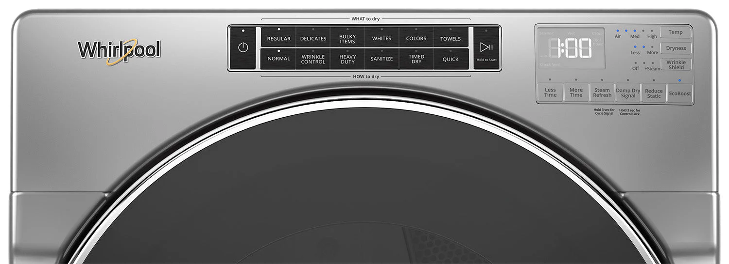 Whirlpool Chrome Shadow Front-Load Washer (5.8 cu. ft.) & Gas Dryer (7.4 cu. ft.) - WFW8620HC/WGD8620HC - Image 4