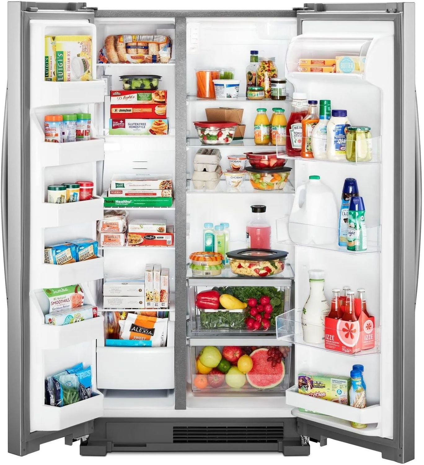 Whirlpool Monochromatic Stainless Steel Side-by-Side Refrigerator (25 Cu. Ft.) - WRS315SNHM - Image 4