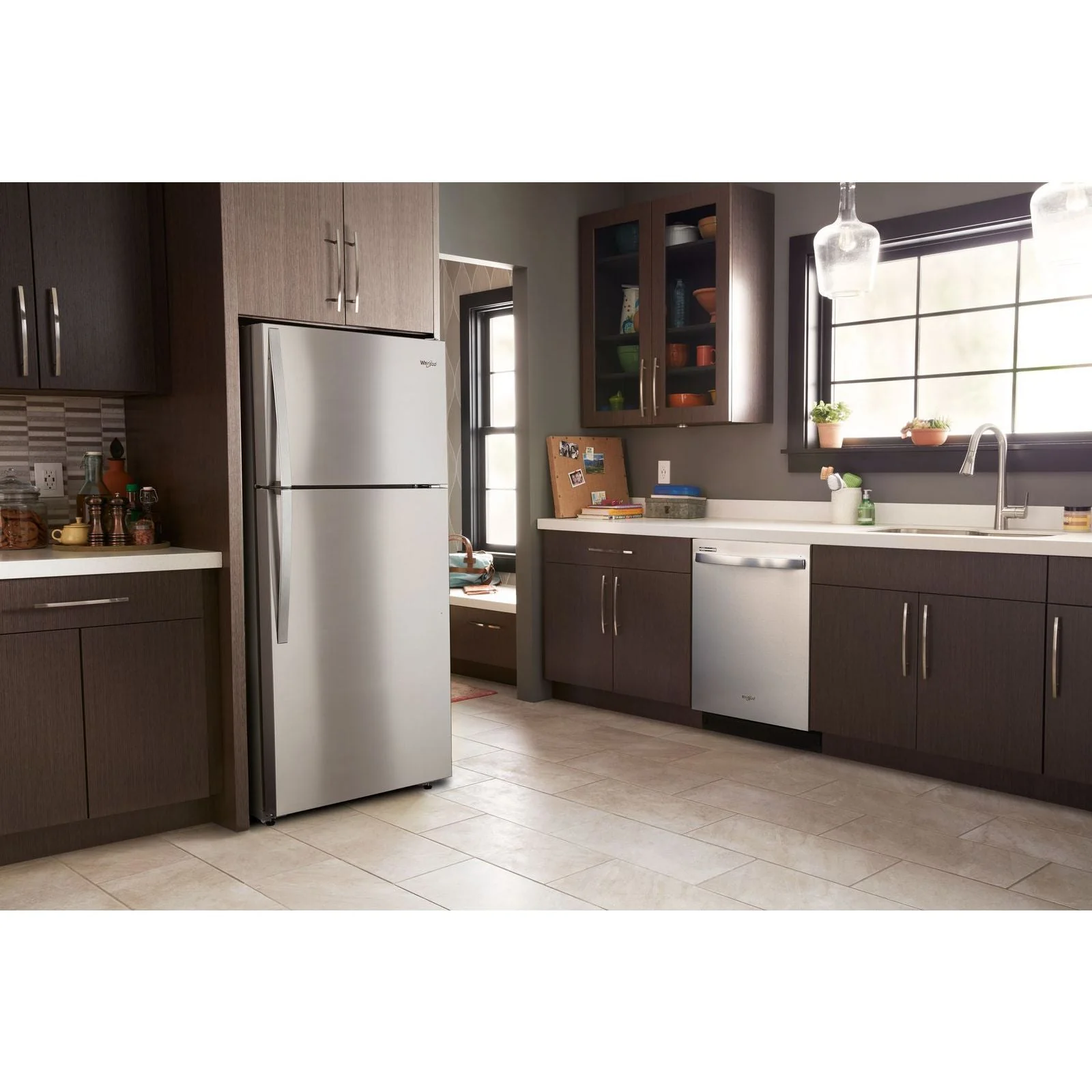 Whirlpool Monochromatic Stainless Steel Top-Freezer Refrigerator (14 Cu. Ft.) - WRT134TFDM - Image 2