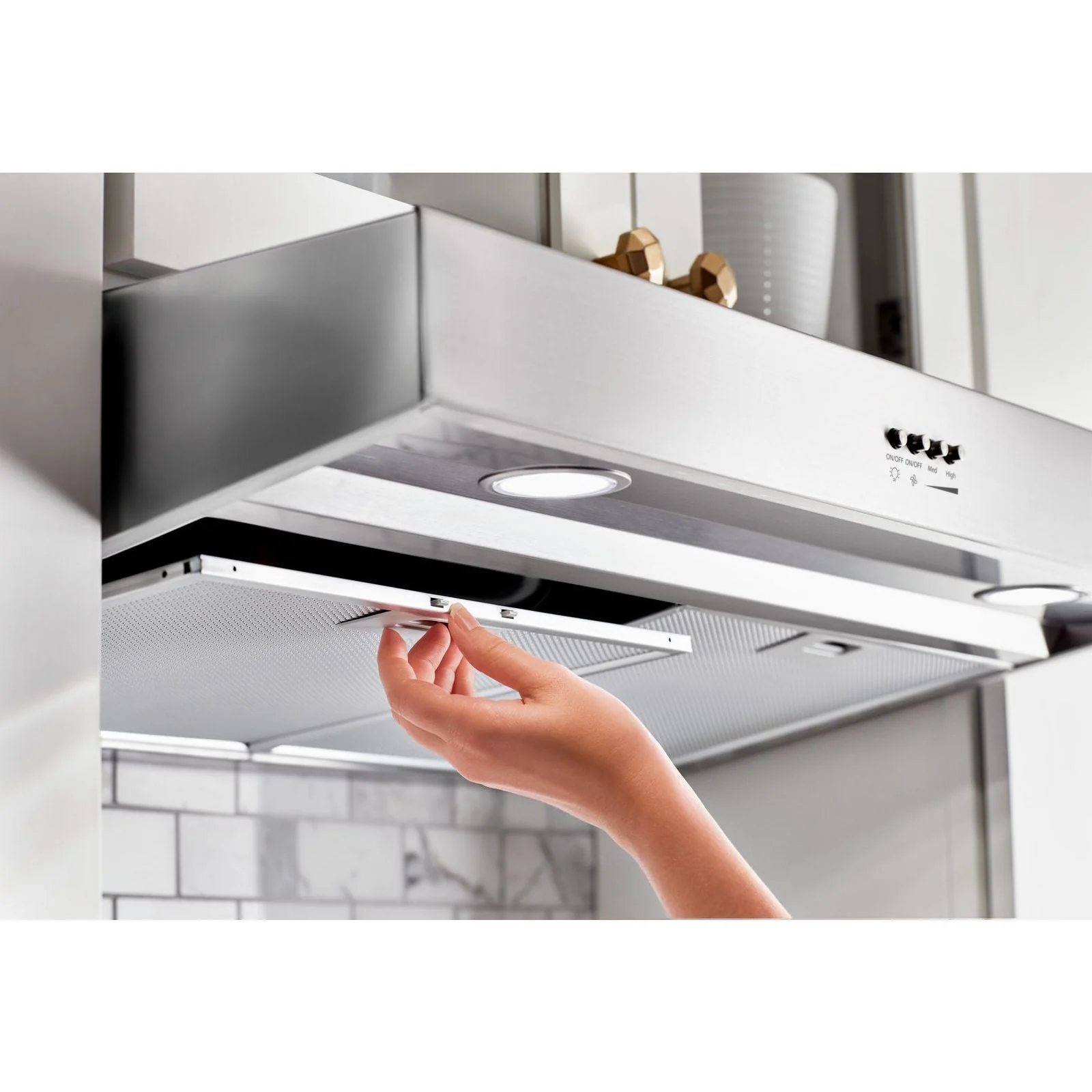 Whirlpool Stainless Steel 24" Under-the-Cabinet Range Hood with Dishwasher-Safe Full-Width Grease Filters - WVU37UC4FS - Image 3