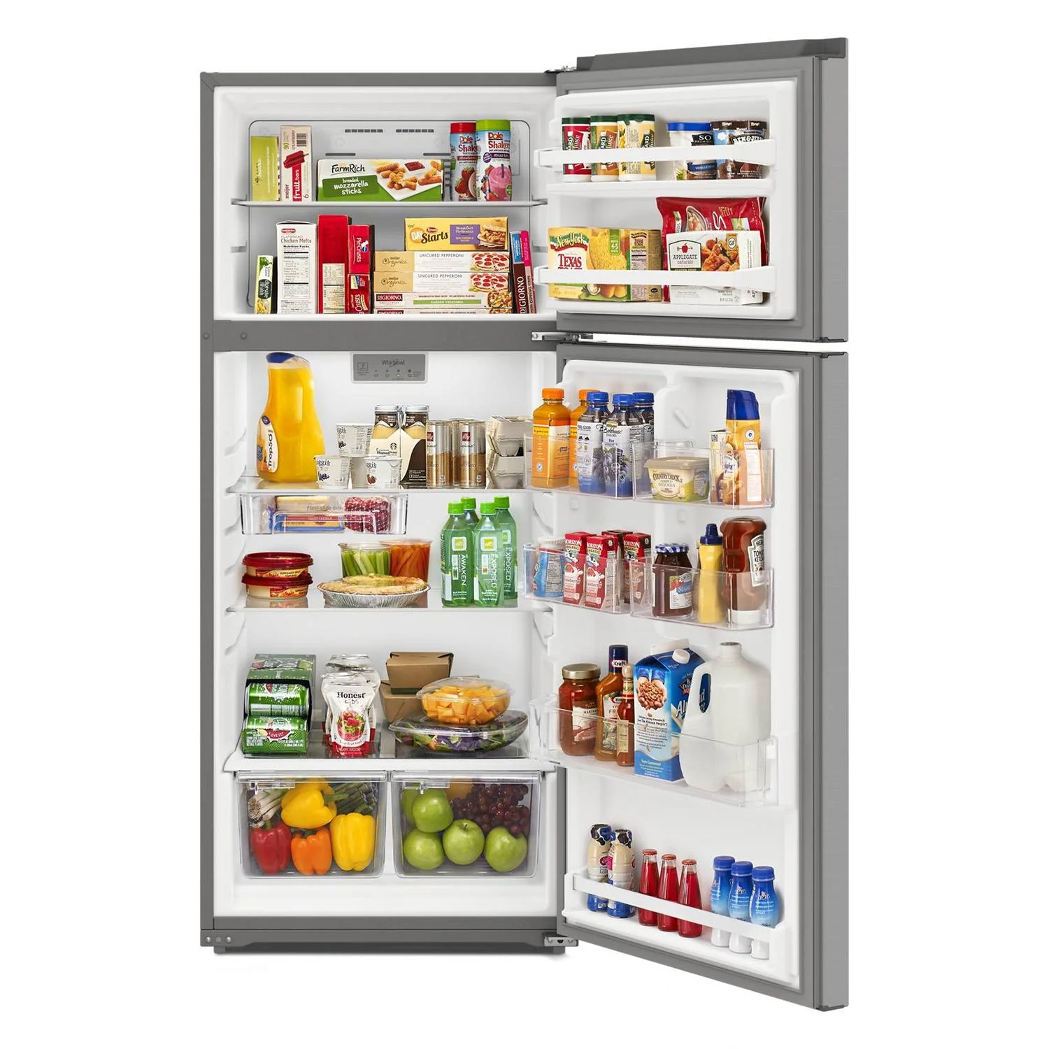 Whirlpool Stainless Steel Top-Freezer Refrigerator (16.3 Cu. Ft.) - WRTX5028PM - Image 4