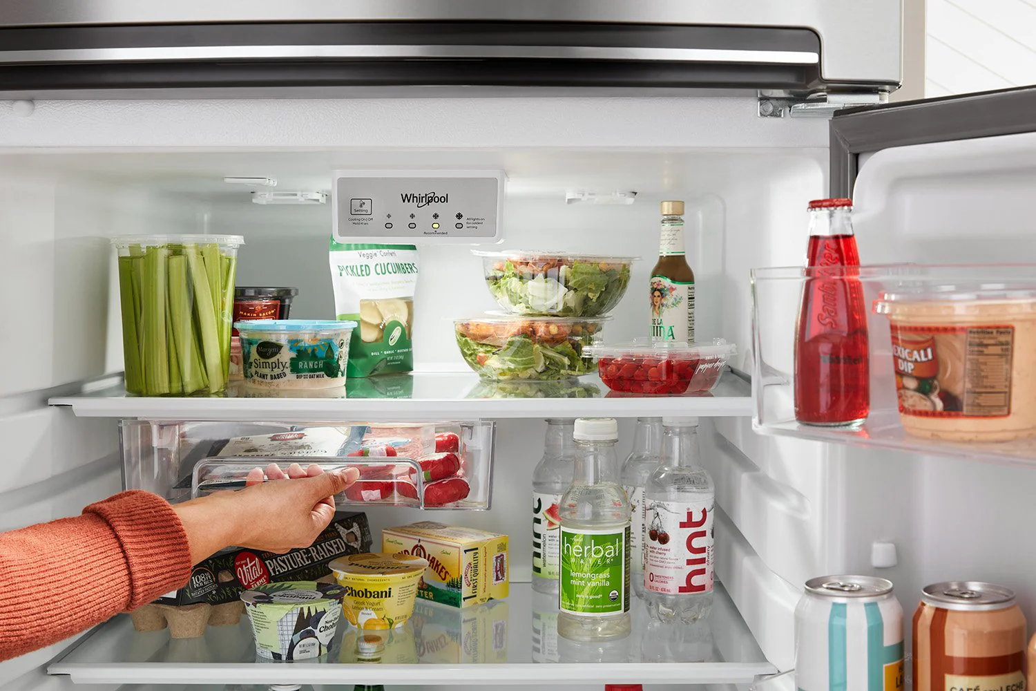 Whirlpool Stainless Steel Top-Freezer Refrigerator (16.3 Cu. Ft.) - WRTX5028PM - Image 6