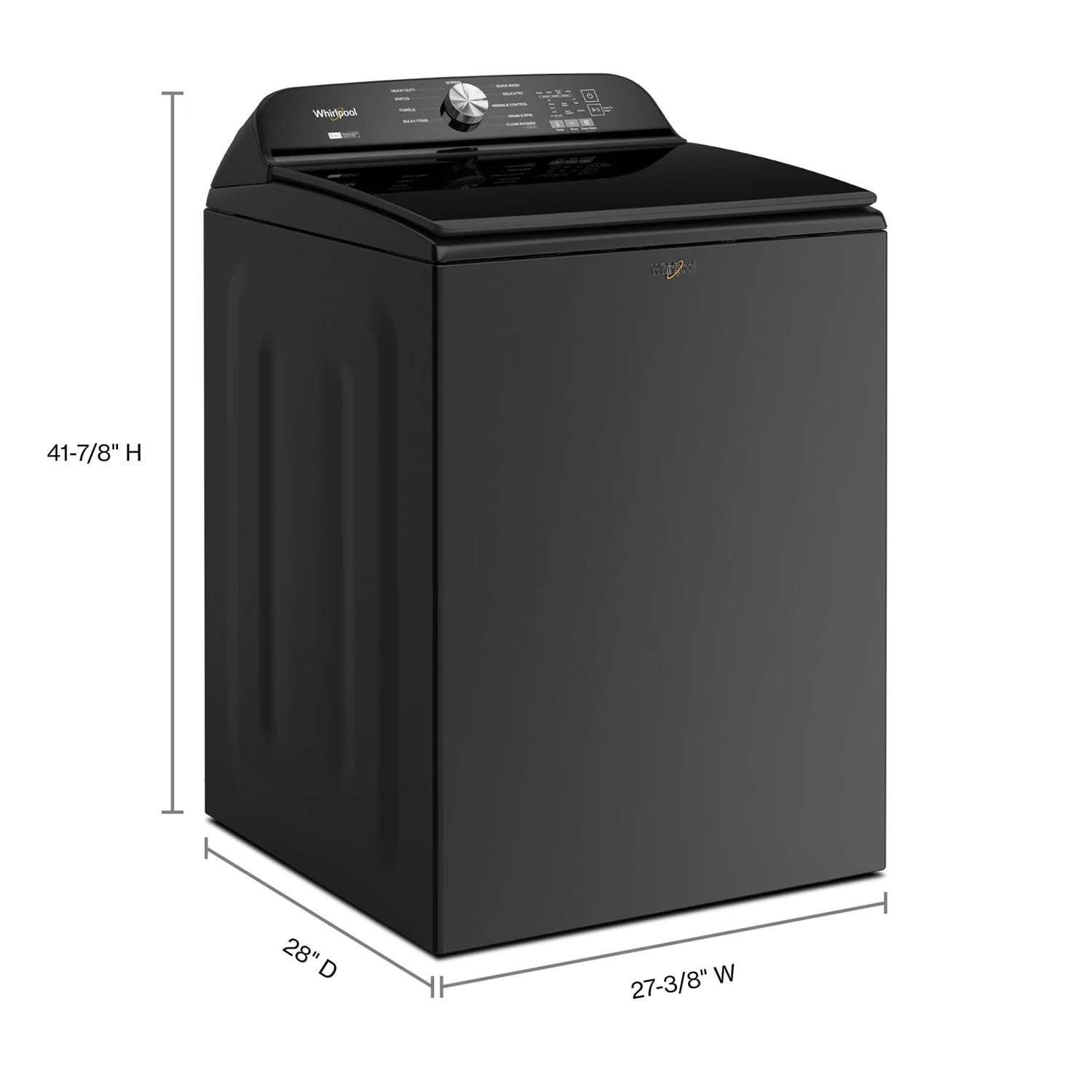 Whirlpool Volcano Black Top Load Washer (6.1 Cu Ft) - WTW6157PB - Image 4