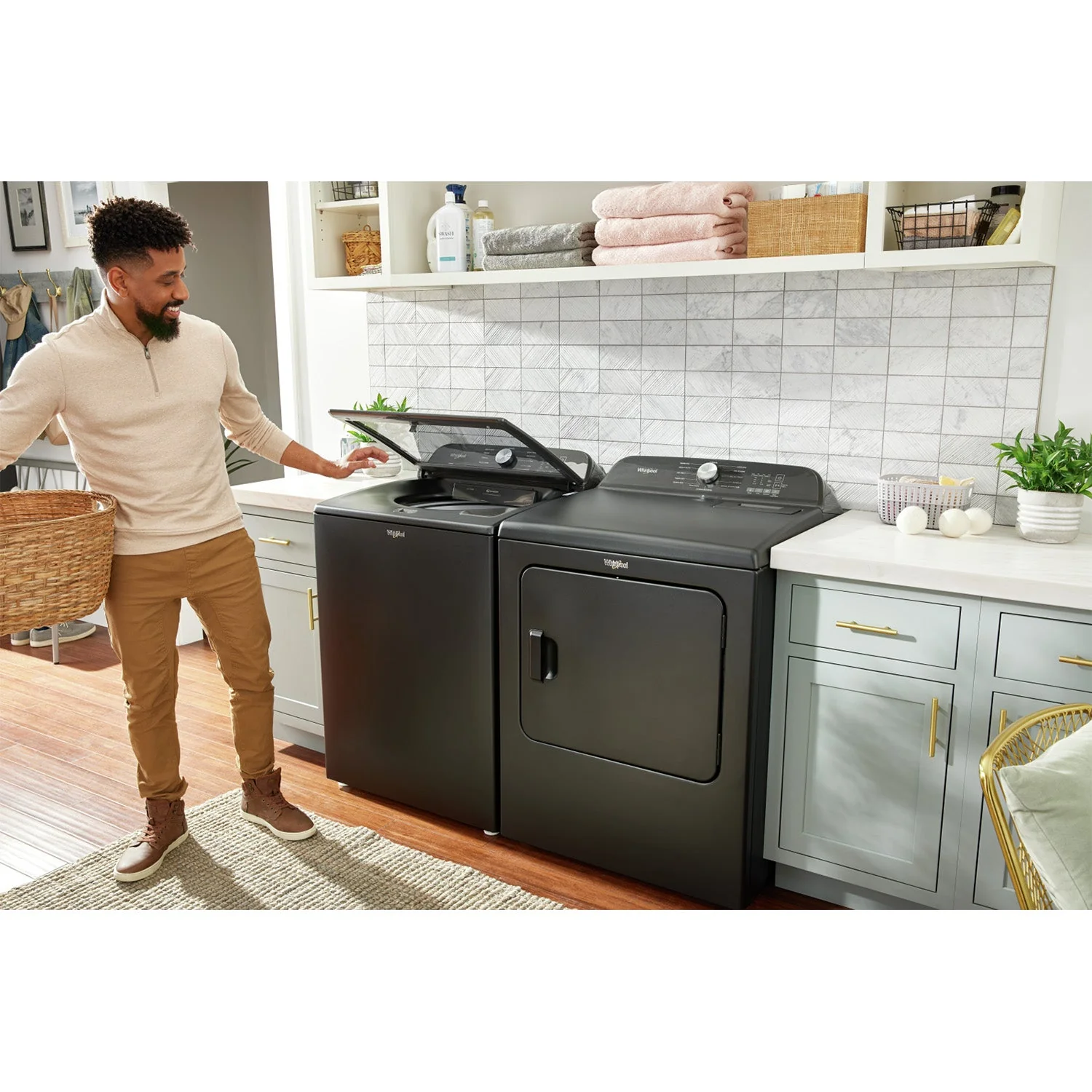 Whirlpool Volcano Black Top Load Washer (6.1 Cu Ft) - WTW6157PB - Image 7