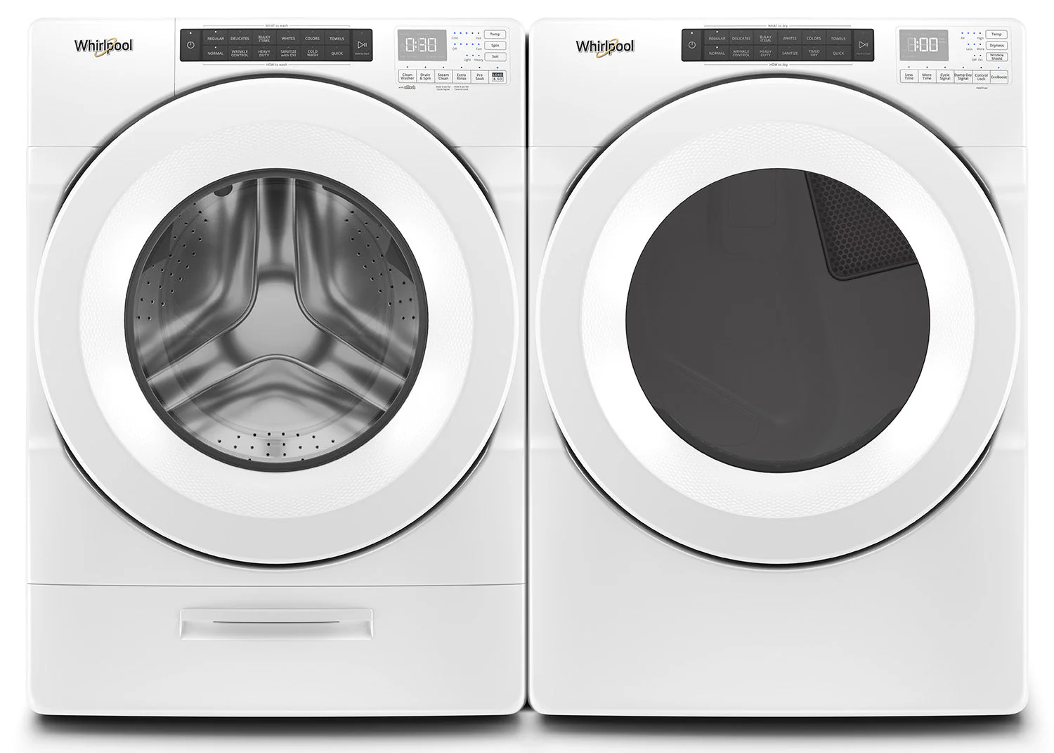 Whirlpool White Front-Load Washer (5.0 cu. ft.) & Electric Dryer 7.4 cu. ft.) - WFW560CHW/YWED560LHW