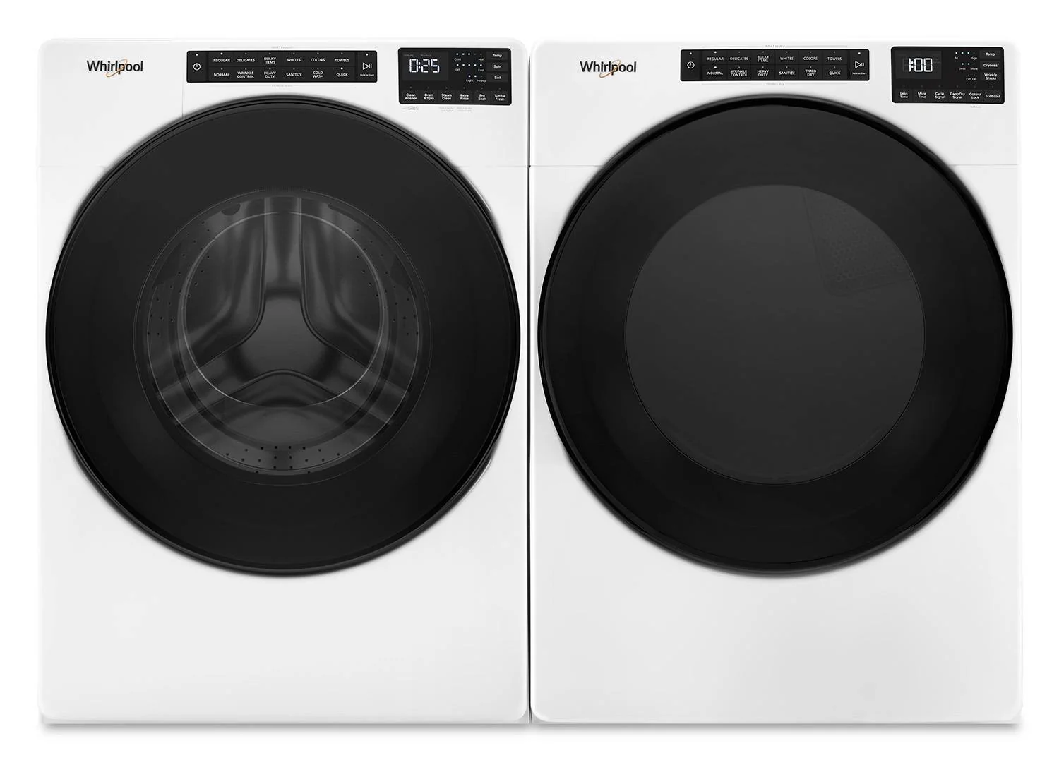 Whirlpool White Front-Load Washer (5.8 cu. ft.) & Electric Dryer (7.4 cu. ft.) - WFW6605MW/YWED5605MW