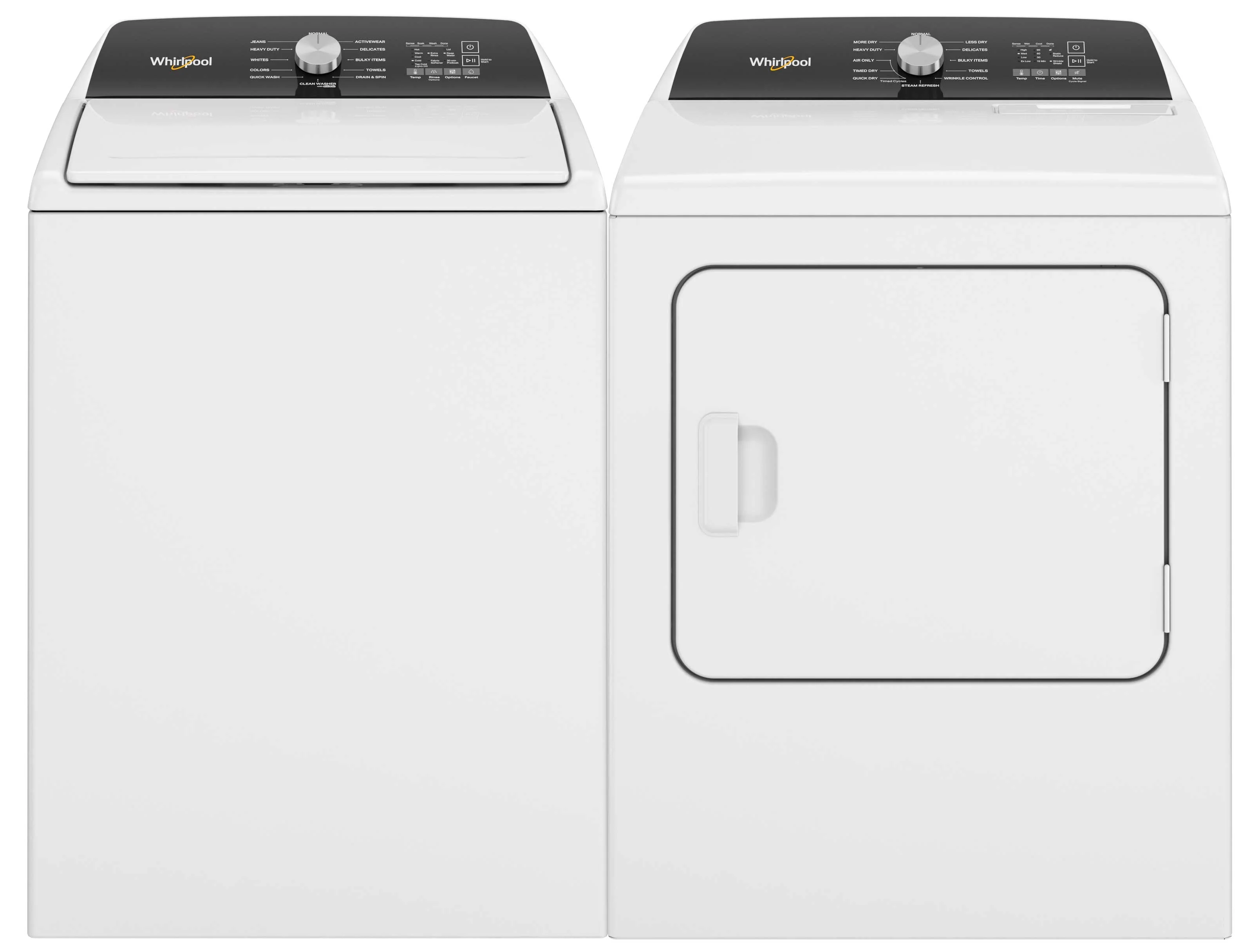 Whirlpool White Top-Load Washer (5.2 cu. ft.) & Electric Dryer (7.0 cu. ft.) - WTW5015LW/YWED5050LW