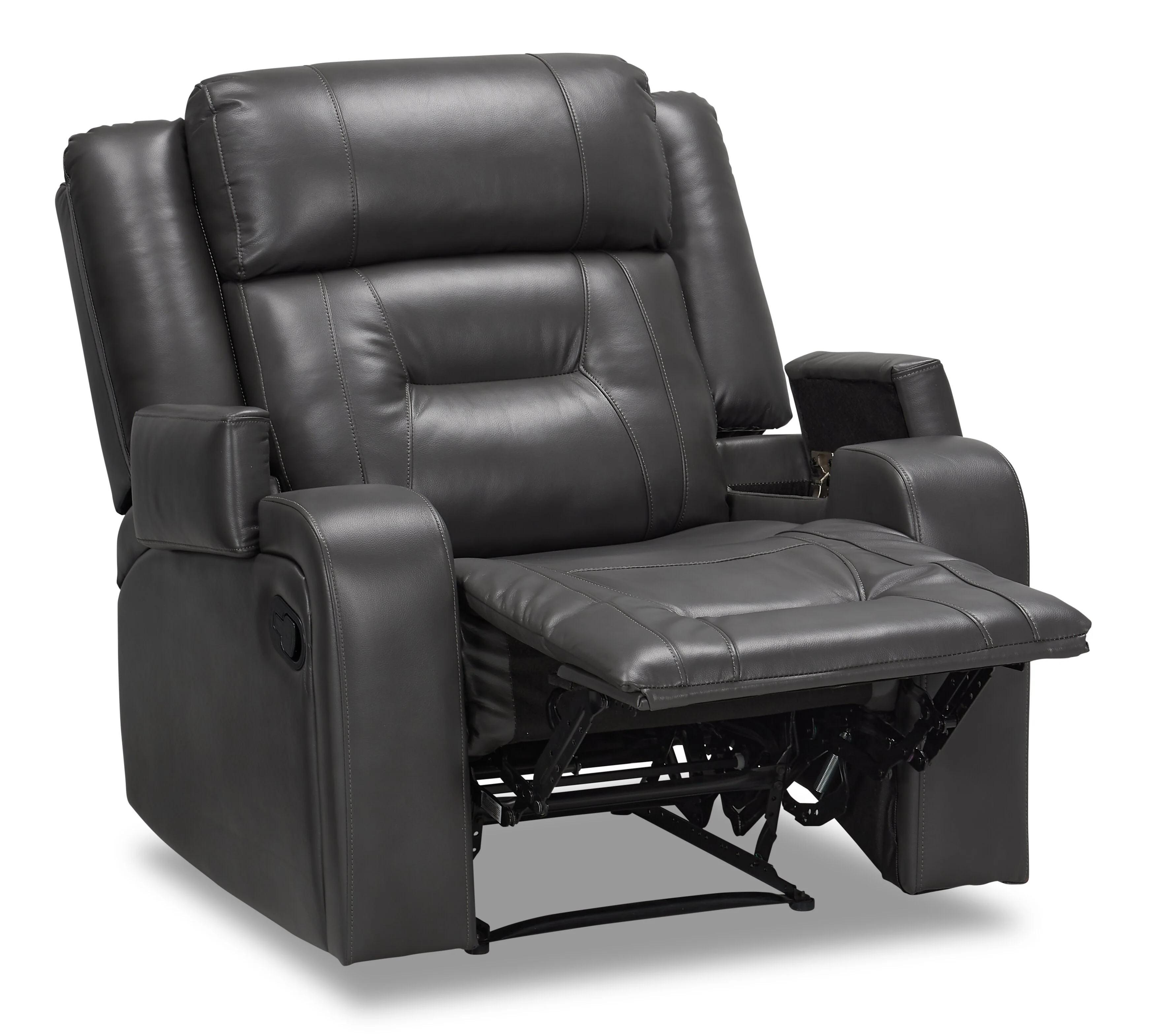 Yarmuth Leath-Aire Recliner - Grey - Image 3