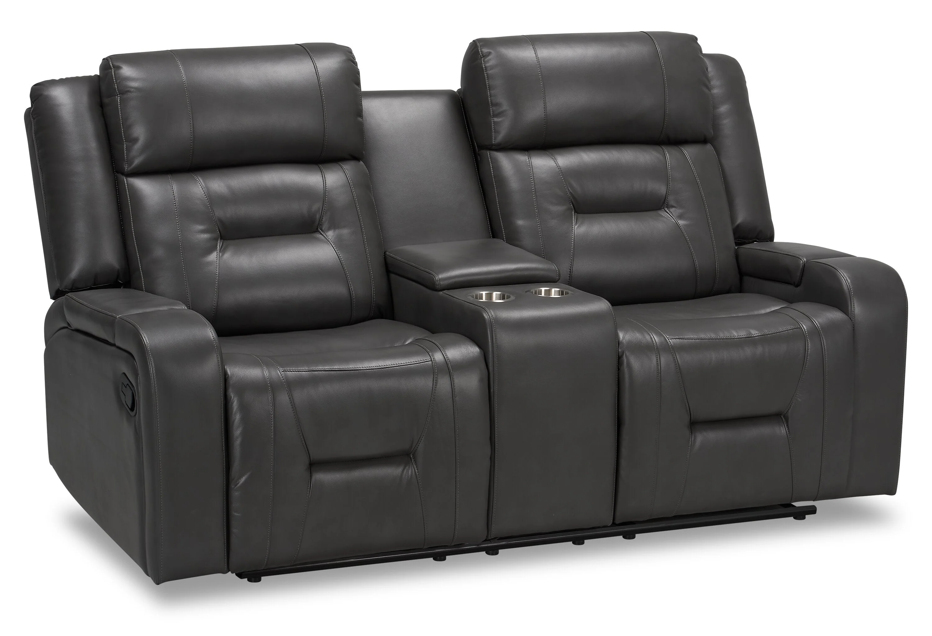 Yarmuth Leath-Aire Reclining Loveseat - Grey
