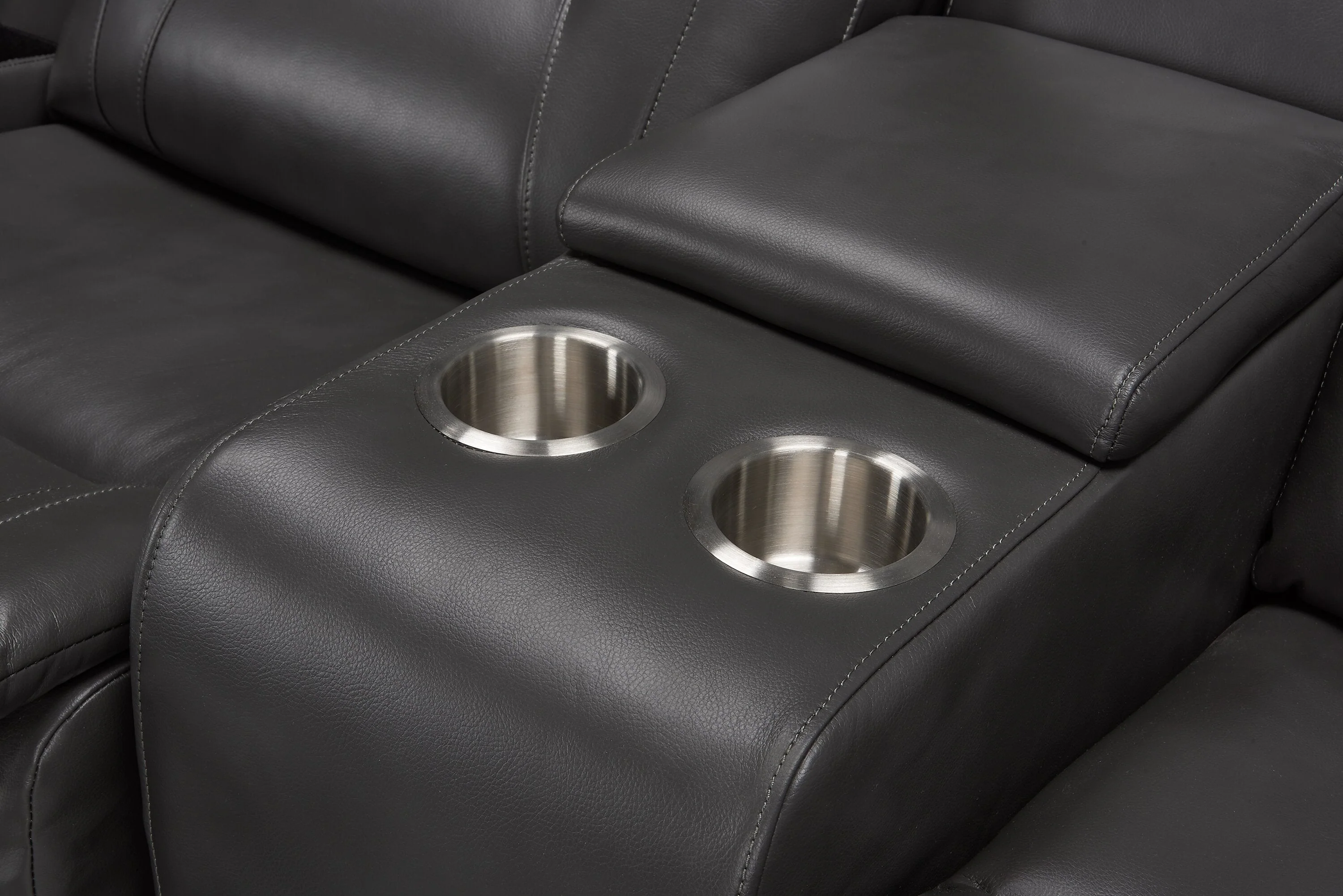 Yarmuth Leath-Aire Reclining Loveseat - Grey - Image 12