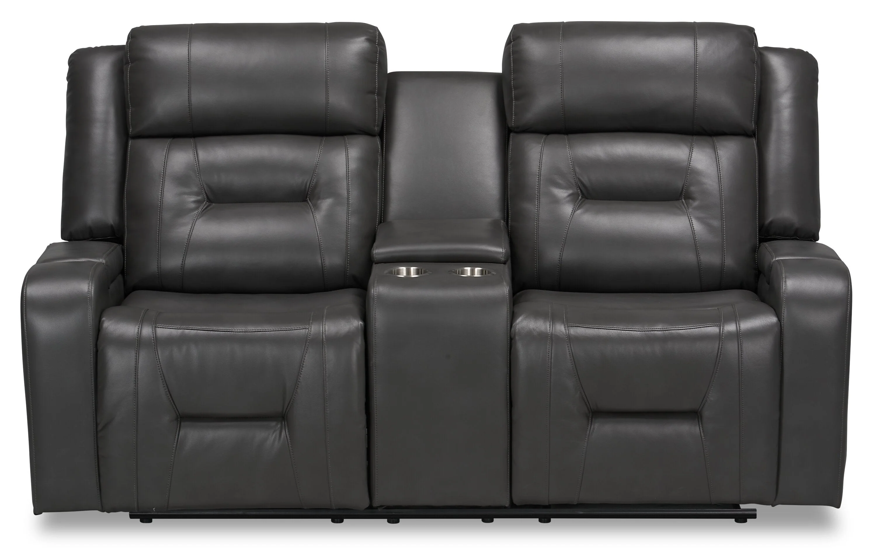 Yarmuth Leath-Aire Reclining Loveseat - Grey - Image 2