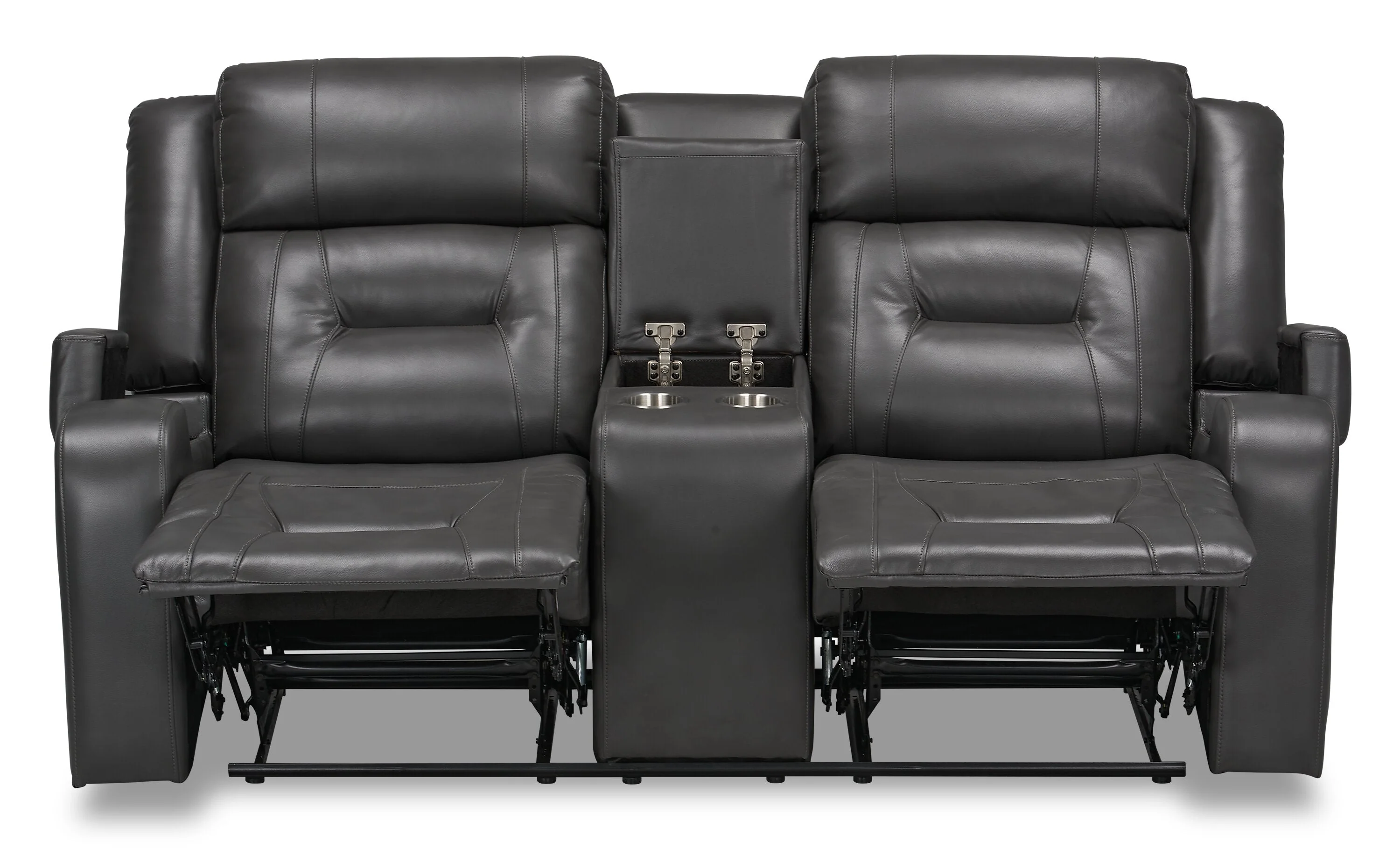 Yarmuth Leath-Aire Reclining Loveseat - Grey - Image 4