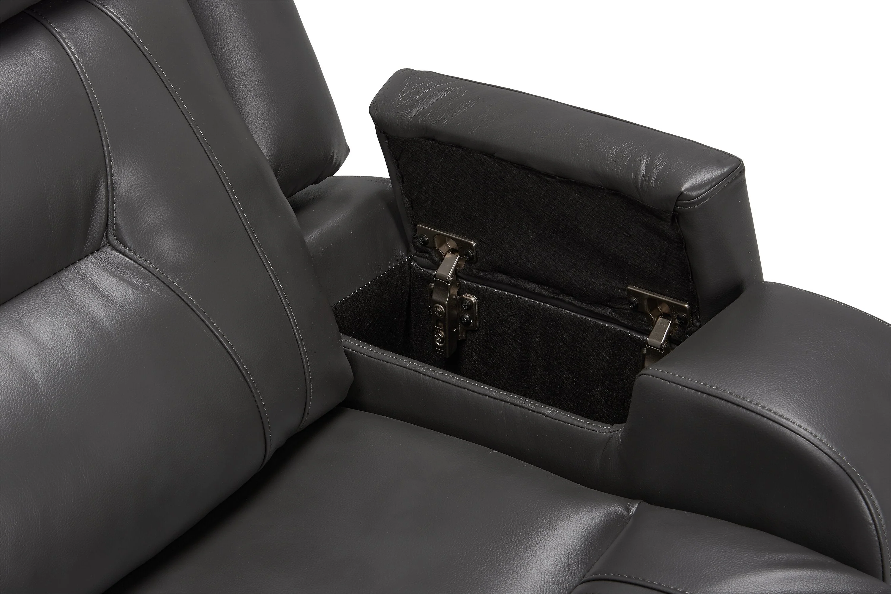 Yarmuth Leath-Aire Reclining Loveseat - Grey - Image 5