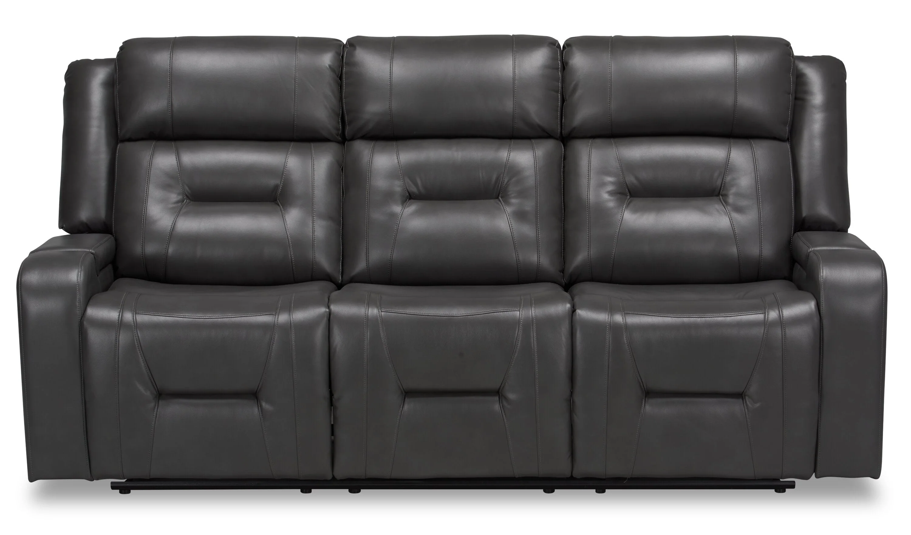 Yarmuth Leath-Aire Reclining Sofa - Grey - Image 2