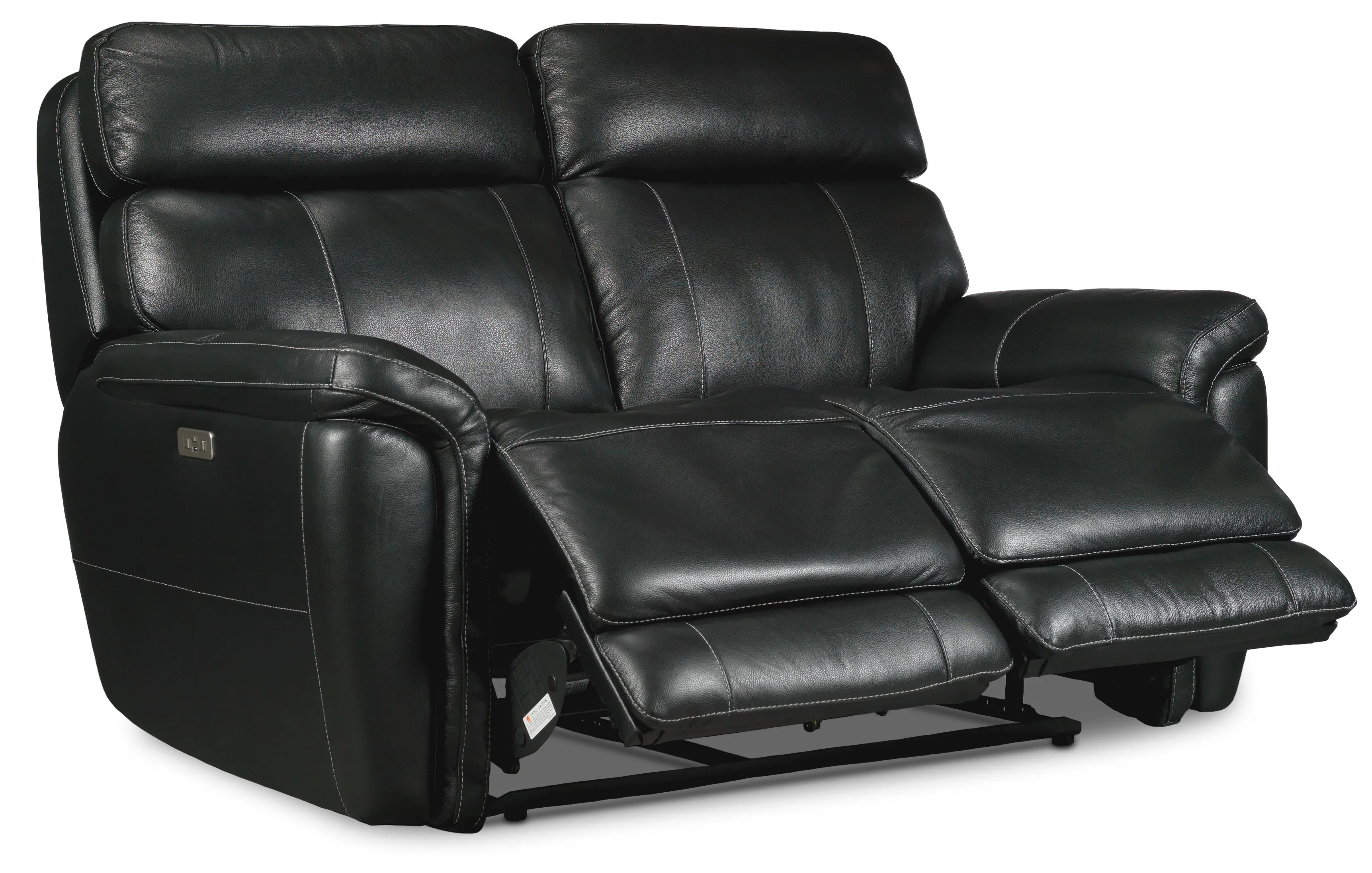 Zane Dual Power Reclining Sofa and Loveseat Set - Midnight Black - Image 3