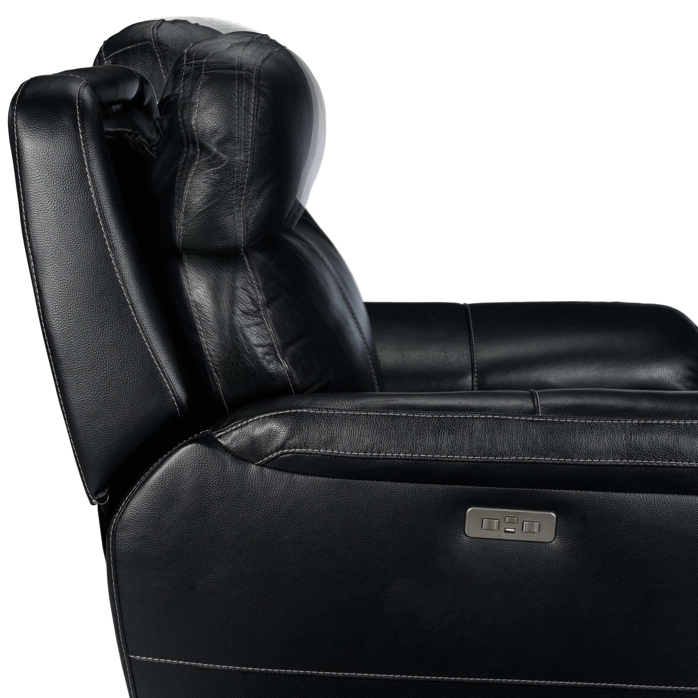 Zane Dual Power Reclining Sofa, Loveseat and Chair Set - Midnight Black - Image 5