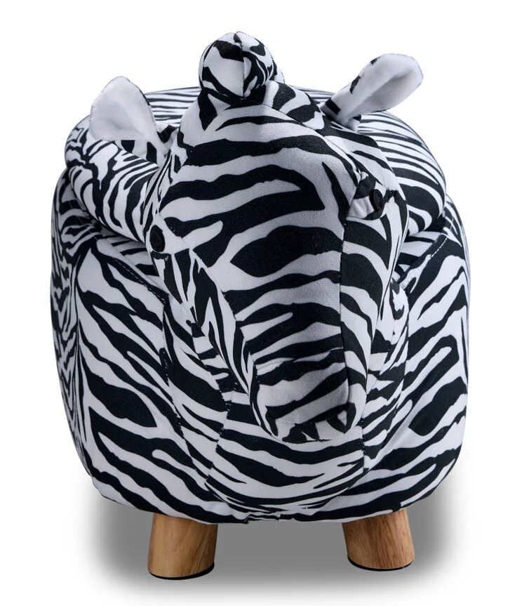 Zoo Companions Zebra Storage Ottoman - Black and White - Image 3