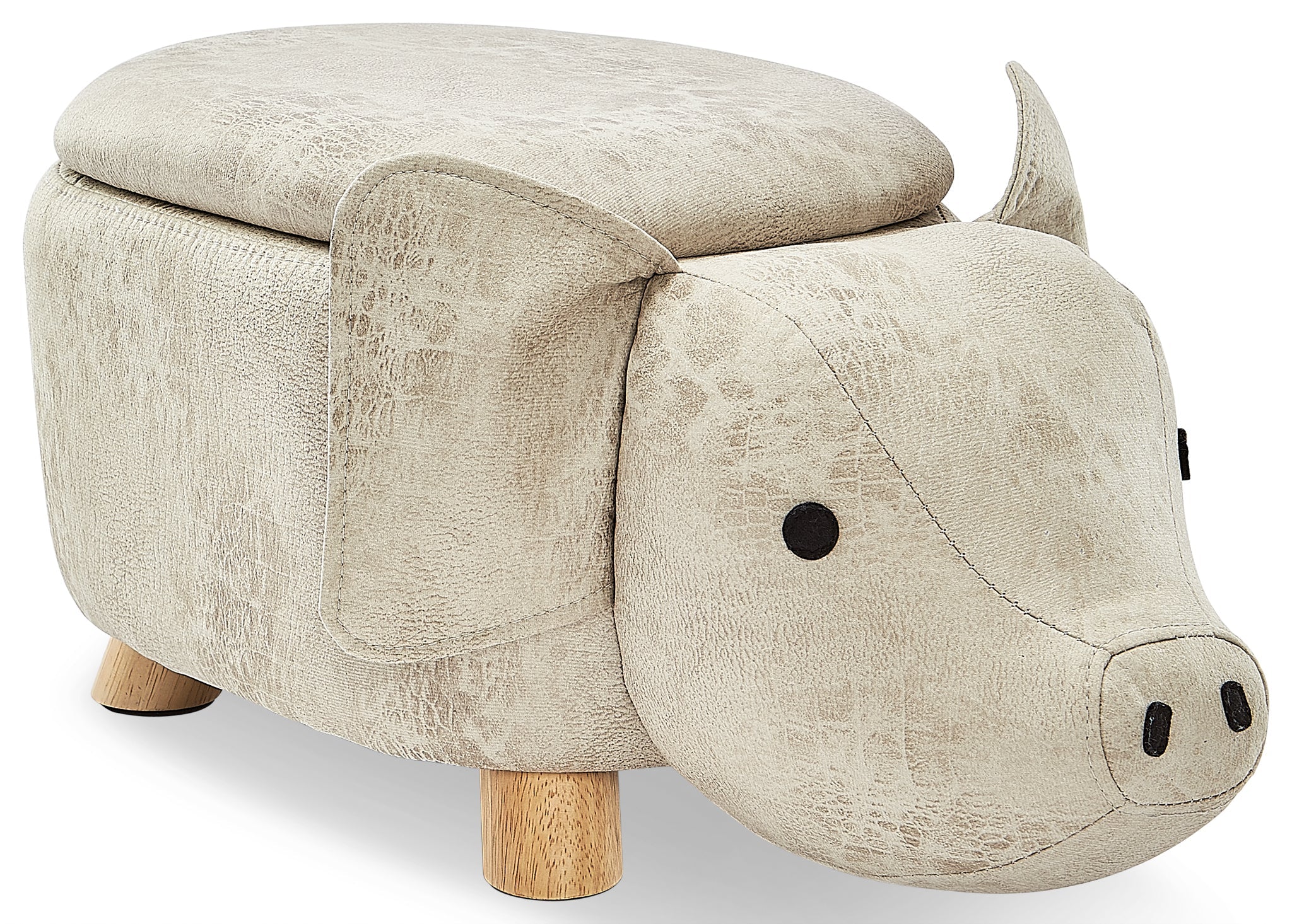 Zoo Companions Pig Storage Ottoman - Grey - Image 2
