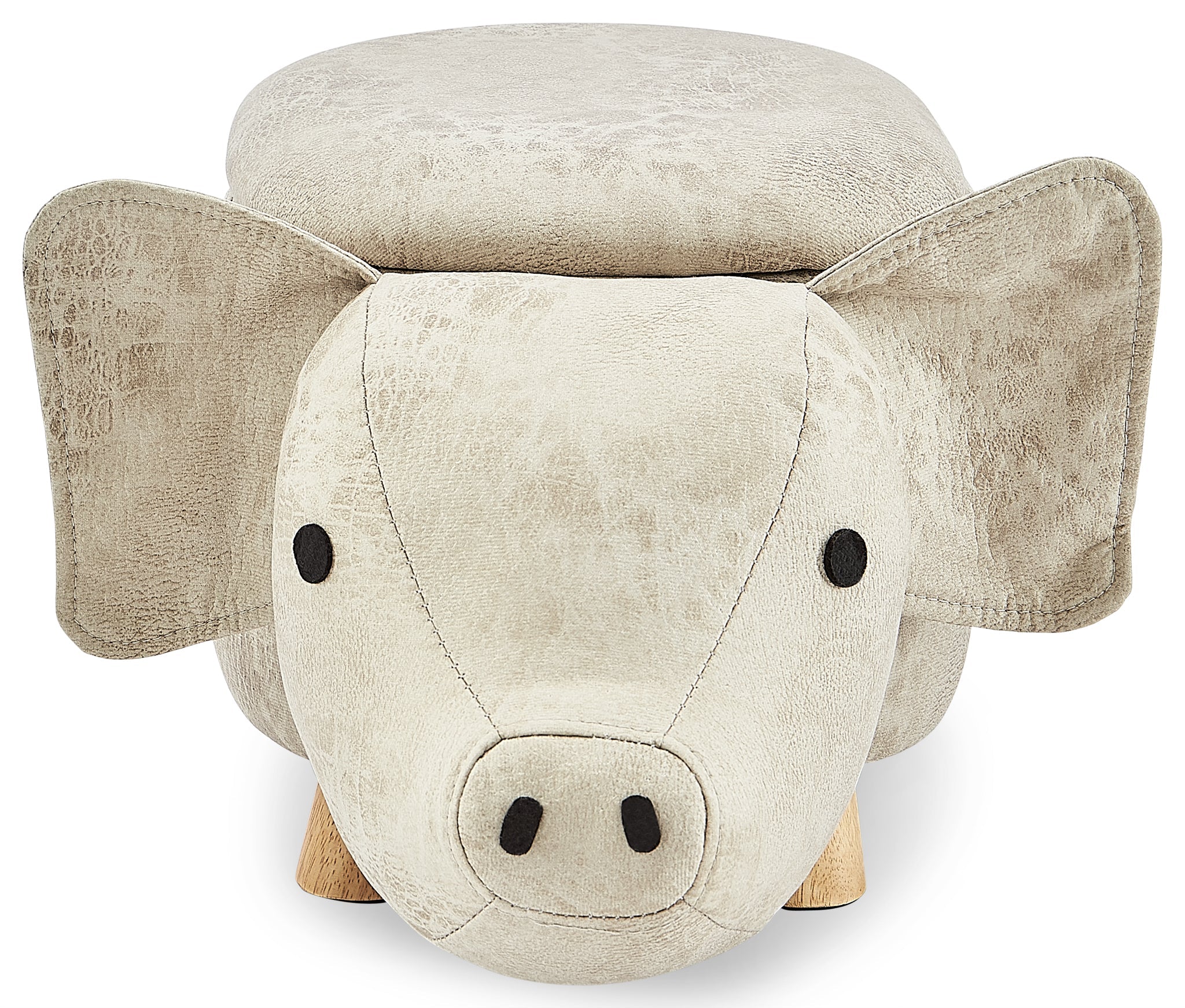 Zoo Companions Pig Storage Ottoman - Grey - Image 3
