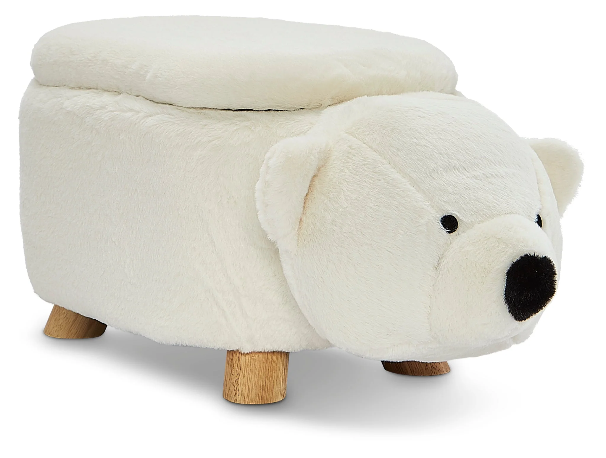 Zoo Companions Polar Bear Storage Ottoman - White