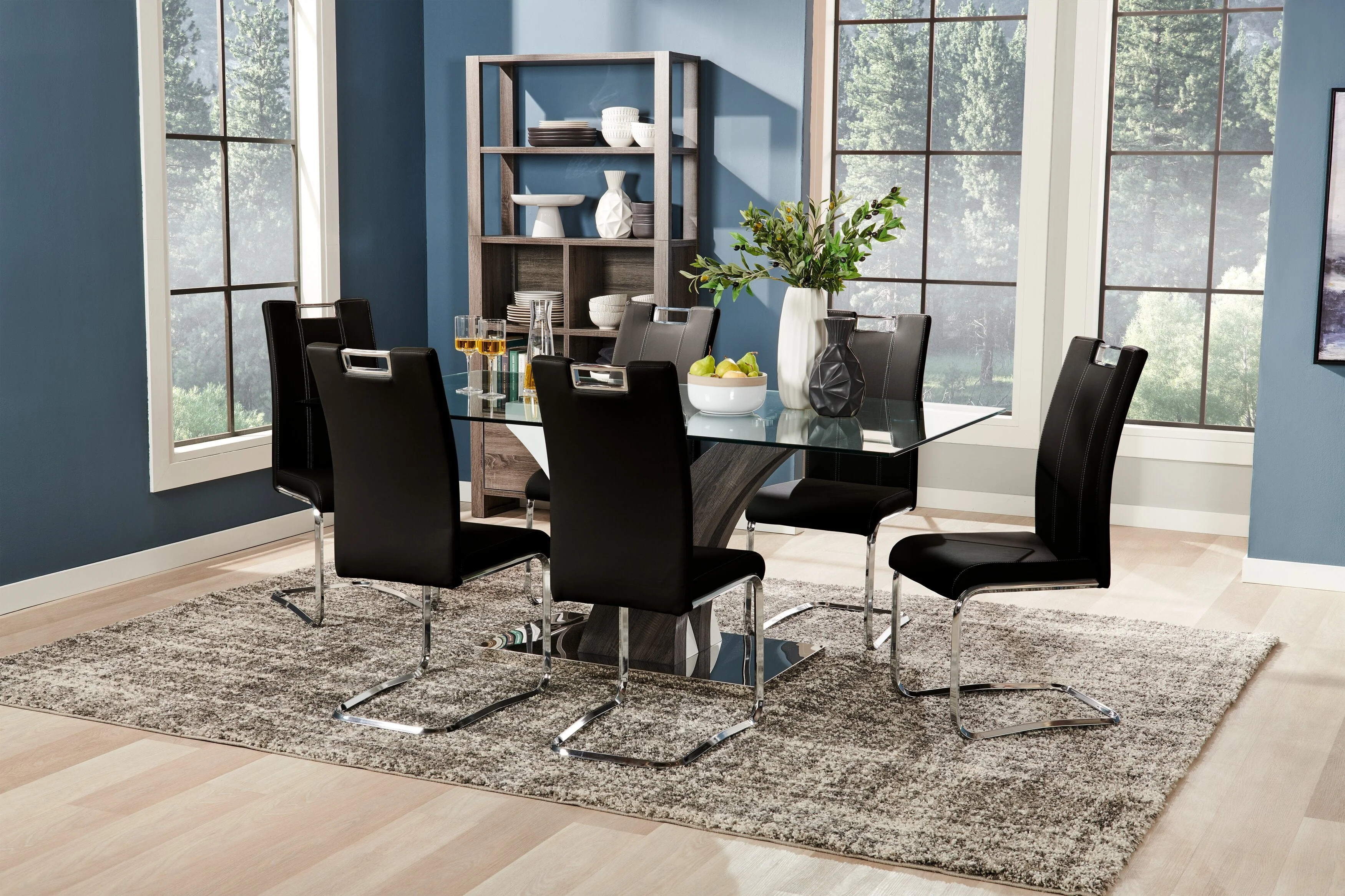 Zuchelli 7-Piece Dining Set - Black - Image 5