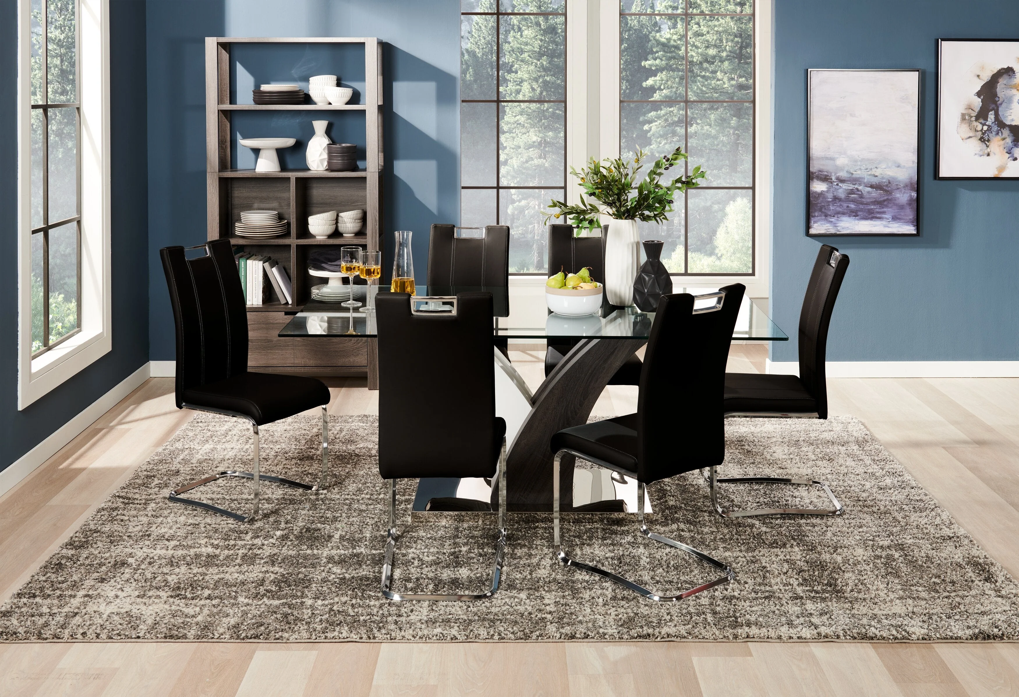Zuchelli 7-Piece Dining Set - Black - Image 6