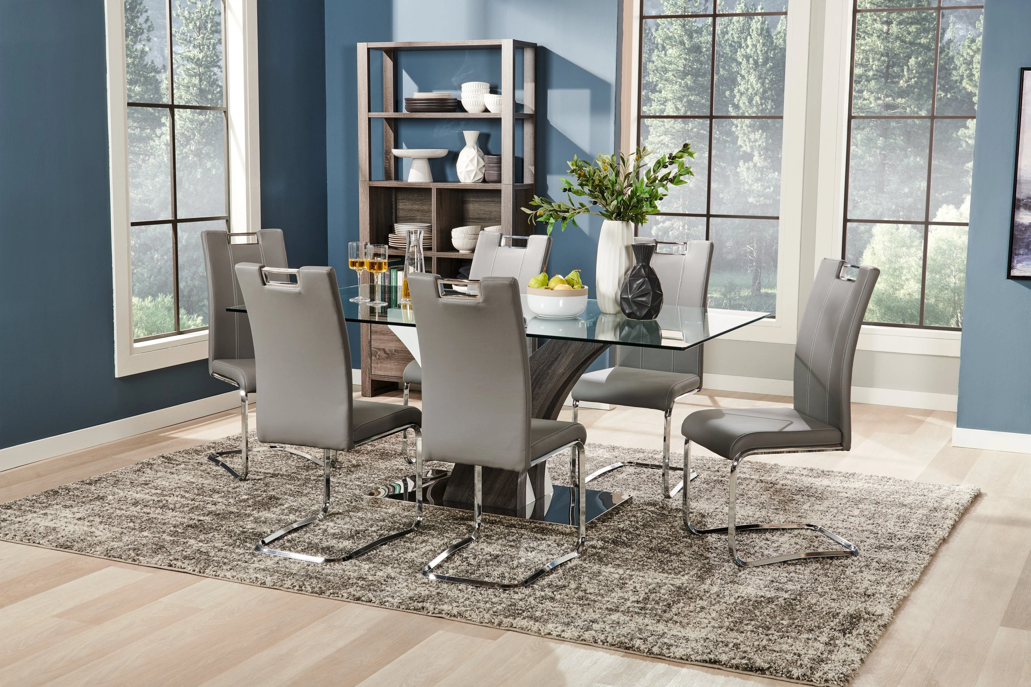 Zuchelli 7-Piece Dining Set - Grey - Image 4